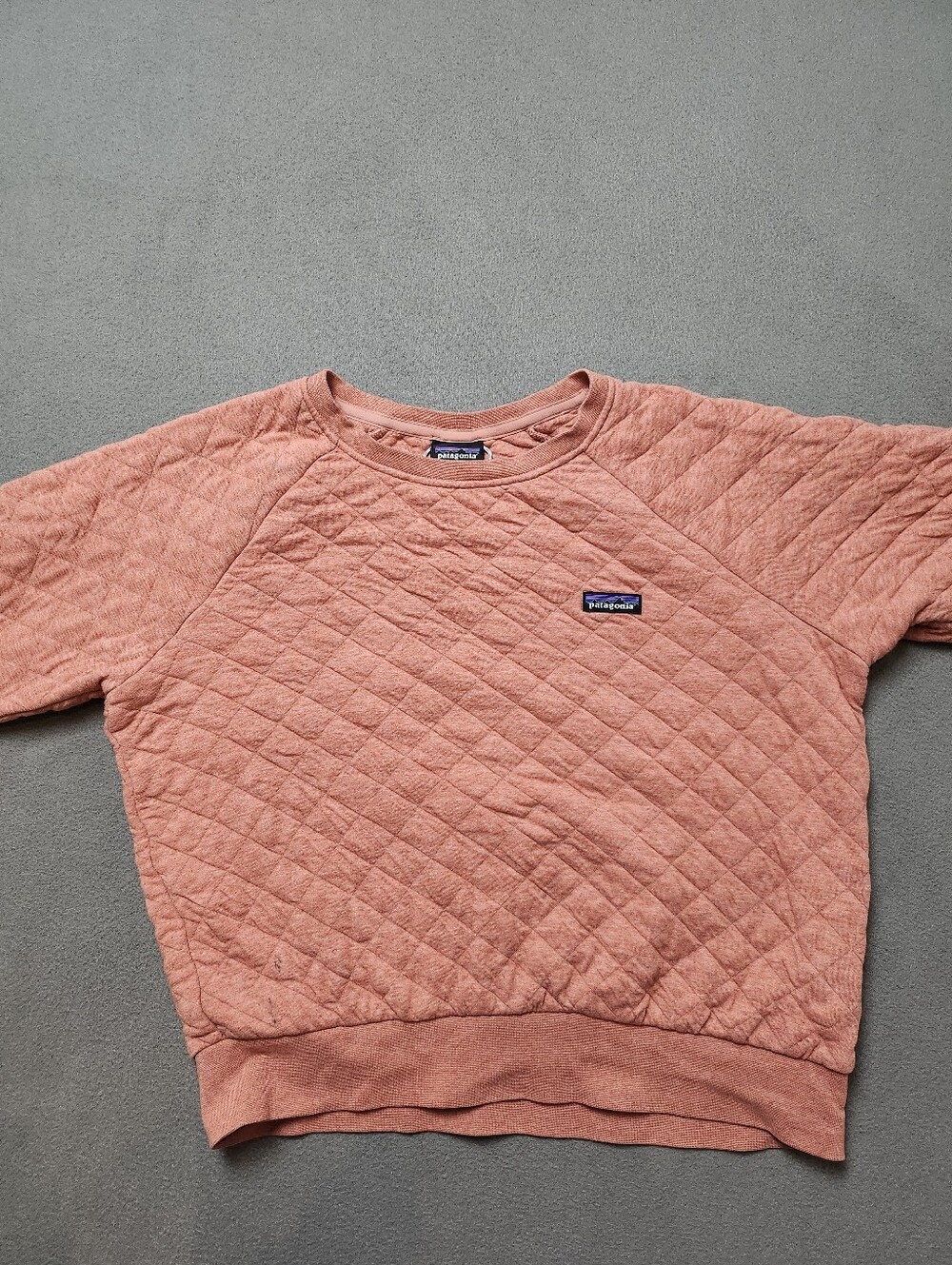 Patagonia Quilted Organic Cotton Sweatshirt Dusty Rose Pink Sz L Worn Wear - Picture 4 of 13